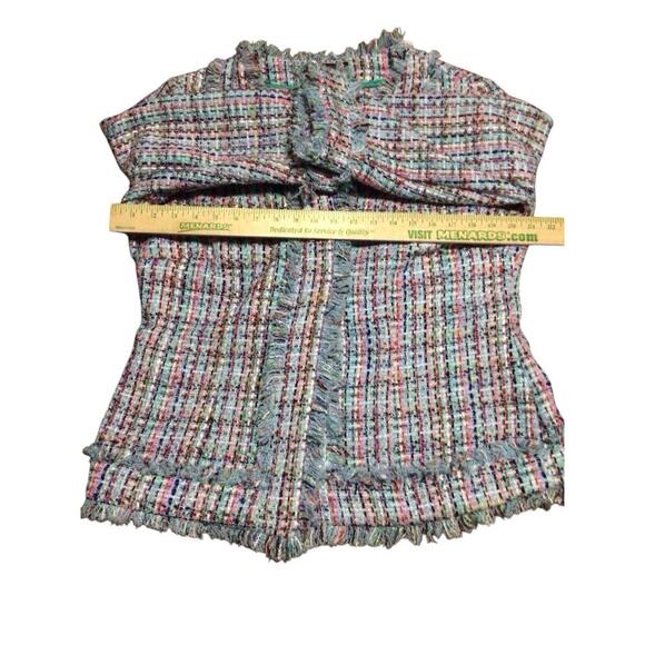 Boston Proper Womens Blazer 16 Multicolor Tweed Metallic Hook Closure Classic - Picture 9 of 11